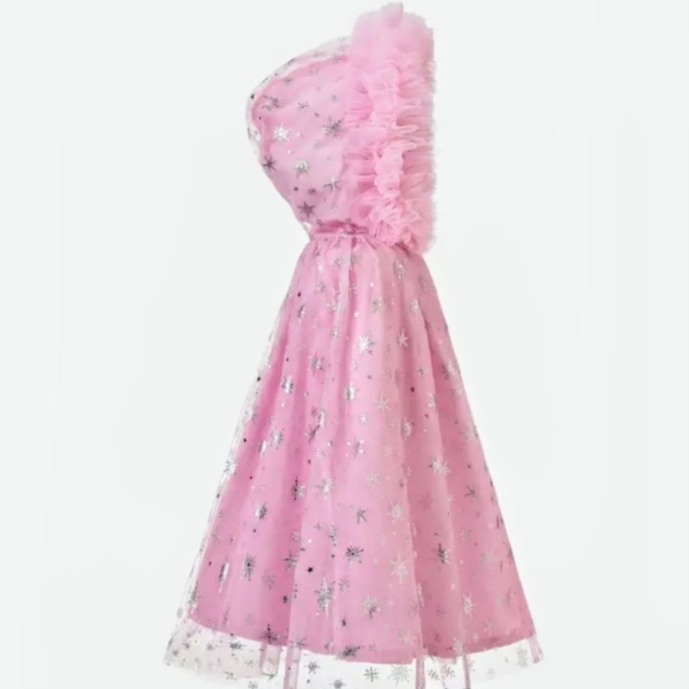 Charming Pink Kids Cape with Silver Accents - Picture 4 of 7